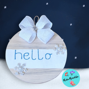 Téli ajtódísz /hello - karácsony - adventi díszek - adventi asztaldísz - Meska.hu