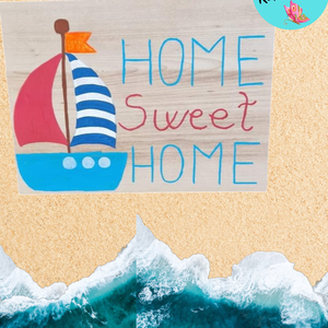 Home sweet home hajó - otthon & életmód - dekoráció - ajtó- és ablak dekoráció - ajtódísz & kopogtató - Meska.hu