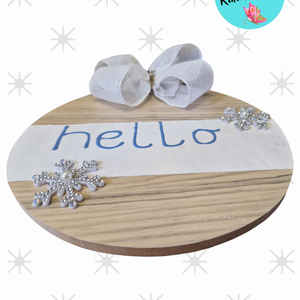 Téli ajtódísz /hello - karácsony - adventi díszek - adventi asztaldísz - Meska.hu