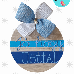 Jó, hogy jöttél kék, Otthon & Életmód, Dekoráció, Ajtó- és ablak dekoráció, Ajtódísz & Kopogtató, Festészet, Festett tárgyak, MESKA
