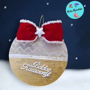 Karácsonyi ajtódísz bársonymasnival, Otthon & Életmód, Dekoráció, Ajtó- és ablak dekoráció, Ajtódísz & Kopogtató, Festészet, Festett tárgyak, MESKA