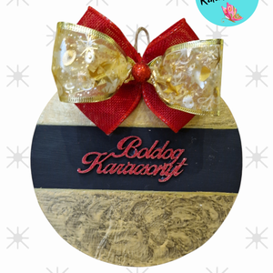 Karácsonyi ajtódísz 2., Otthon & Életmód, Dekoráció, Ajtó- és ablak dekoráció, Ajtódísz & Kopogtató, Festészet, Festett tárgyak, MESKA