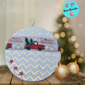 Karácsonyi ajtódísz autós - Meska.hu