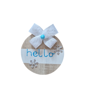 Téli ajtódísz /hello - Meska.hu