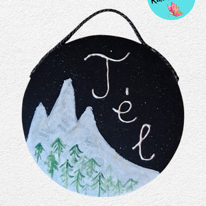 Téli táj , Otthon & Életmód, Dekoráció, Ajtó- és ablak dekoráció, Ajtódísz & Kopogtató, Festészet, Festett tárgyak, MESKA