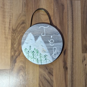 Téli táj 2., Otthon & Életmód, Dekoráció, Ajtó- és ablak dekoráció, Ajtódísz & Kopogtató, Festészet, Festett tárgyak, MESKA