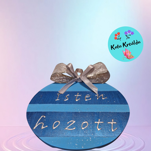 Isten hozott tábla kék-ezüst - otthon & életmód - dekoráció - ajtó- és ablak dekoráció - ajtódísz & kopogtató - Meska.hu