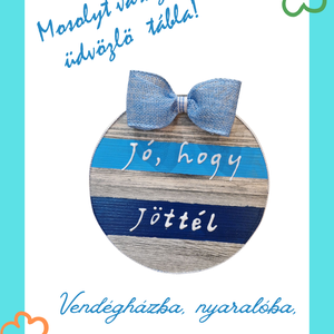 Ajtódísz, dekoráció, üdvözlőtábla, kopogtató, 3D felirattal Airbnb szállásokba, nyaralóba, vendégházba - otthon & életmód - dekoráció - ajtó- és ablak dekoráció - ajtódísz & kopogtató - Meska.hu