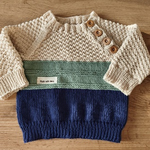 Divatos 3 szinü gombos kisfiú pulóver - ruha & divat - gyerekruha - pulóver - Meska.hu