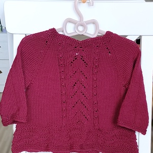 Kislány pulóver csipkekötéssel, Ruha & Divat, Gyerekruha, Pulóver, Kötés, MESKA