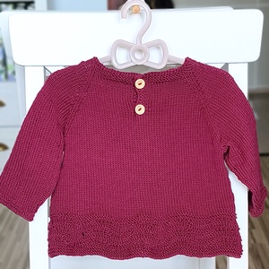 Kislány pulóver csipkekötéssel - ruha & divat - gyerekruha - pulóver - Meska.hu