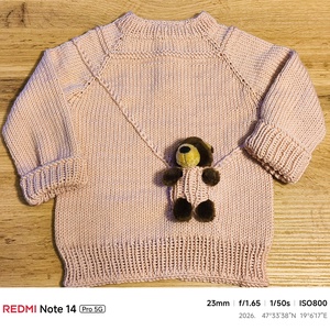 Gyerek pulóver plüss maci disszel  - baba - mama - babaruházat - baba pulóver - Meska.hu