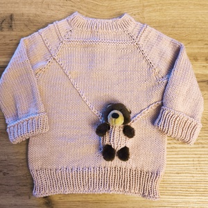 Gyerek pulóver plüss maci disszel  - baba - mama - babaruházat - baba pulóver - Meska.hu