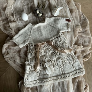 Kislányruha csipkekötéssel, Baba - mama, Babaruházat, Baba ruhák, Kötés, MESKA