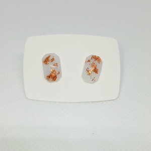 Bronz színű fóliapehellyel díszített fülbevaló, Ékszer, Fülbevaló, Fülékszer, Ékszerkészítés, MESKA