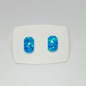 Kék színű flitterrel, csillámmal díszített fülbevaló, Ékszer, Fülbevaló, Fülékszer, Ékszerkészítés, MESKA