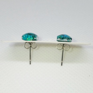 Türkiz színű flitterrel, csillámmal díszített fülbevaló - ékszer - fülbevaló - fülékszer - Meska.hu