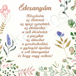Egyedi fényképes falikép (kerettel), anyáknapi köszöntővel. - otthon & életmód - dekoráció - kép & falikép - Meska.hu