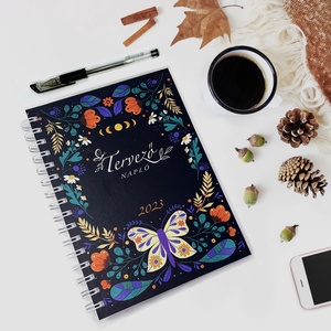 2023-as egyedi tervezésű határidőnapló nőknek, ( naptár, tervező füzet, napló)  Karácsonyi ajándék. - otthon & életmód - papír, írószer - naptár & tervező - Meska.hu