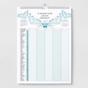 2026-os Csaldi tervező falinaptr A3 méretben - otthon & életmód - papír, írószer - naptár & tervező - Meska.hu