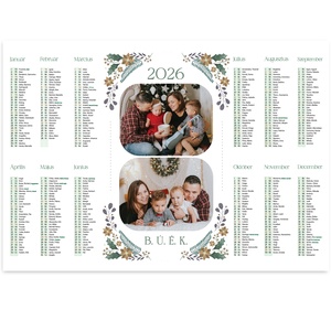 Fóliázott 2026-os fényképes naptár, megszemélyesített, egyedi grafikával - Meska.hu
