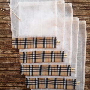 Burberry kockás öko tasak szett 5 darabos Zero Waste - táska & tok - bevásárlás & shopper táska - zöldség/gyümölcs zsák - Meska.hu