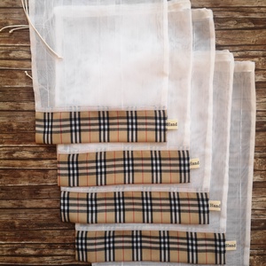 Burberry kockás öko tasak szett 5 darabos XXL Zero Waste - táska & tok - bevásárlás & shopper táska - zöldség/gyümölcs zsák - Meska.hu