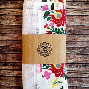 Matyó mintás öko tasak szett 5 darabos Zero Waste - táska & tok - bevásárlás & shopper táska - zöldség/gyümölcs zsák - Meska.hu