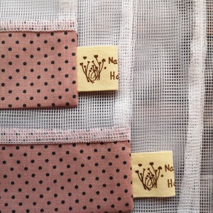 Mályva - szürke pöttyös öko tasak szett 4 darabos Zero Waste - táska & tok - bevásárlás & shopper táska - zöldség/gyümölcs zsák - Meska.hu