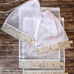 Mandala mintás öko tasak 4 darabos szett Új minta!  Zero waste Nowaste, Táska & Tok, Bevásárlás & Shopper táska, Zöldség/Gyümölcs zsák, Varrás, MESKA