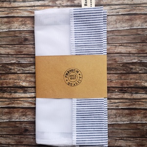 Kék - fehér klasszikus csíkos két darabos újra tasak - öko tasak Zero Waste - táska & tok - bevásárlás & shopper táska - zöldség/gyümölcs zsák - Meska.hu