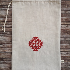 Tulipán mandalás hímzett kenyeres zsák Zero Waste - táska & tok - bevásárlás & shopper táska - kenyeres zsák - Meska.hu
