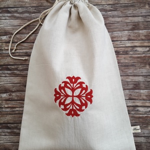 Tulipán mandalás hímzett kenyeres zsák Zero Waste, Táska & Tok, Bevásárlás & Shopper táska, Kenyeres zsák, Varrás, Hímzés, MESKA