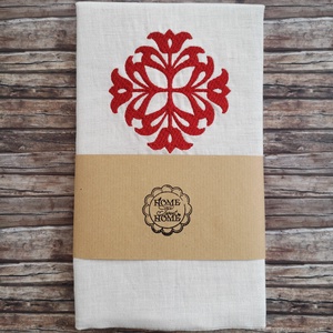 Tulipán mandalás hímzett kenyeres zsák Zero Waste - táska & tok - bevásárlás & shopper táska - kenyeres zsák - Meska.hu