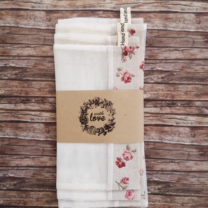 Rózsás romantikus öko tasak szett 5 darabos Zero Waste - táska & tok - bevásárlás & shopper táska - zöldség/gyümölcs zsák - Meska.hu
