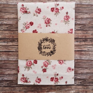 Rózsás romantikus natúr vászon bevásárló táska - szatyor Zero Waste - táska & tok - bevásárlás & shopper táska - shopper, textiltáska, szatyor - Meska.hu