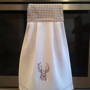 Szarvasos konyhai törlőkendő, konyharuha, Otthon & Életmód, Konyhafelszerelés, tálalás, Konyhai textil, Konyharuha & Törlőkendő, Varrás, Hímzés, MESKA