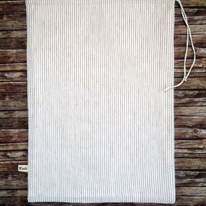 Natúr, levendula csíkos kenyeres zsák Zero Waste - táska & tok - bevásárlás & shopper táska - kenyeres zsák - Meska.hu