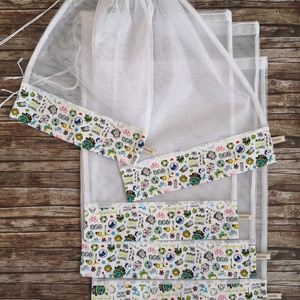 Eco környezettudatos  mintás Öko tasak szett 5 db Zero Waste, Táska & Tok, Bevásárlás & Shopper táska, Zöldség/Gyümölcs zsák, Varrás, MESKA