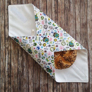 Eco környezettudatos mintás újraszalvéta  Zero Waste, Táska & Tok, Uzsonna- & Ebéd tartó, Szendvics csomagoló, Varrás, MESKA