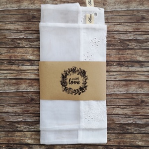 Fehér madeira két darabos újra tasak - öko tasak Zero Waste - táska & tok - bevásárlás & shopper táska - zöldség/gyümölcs zsák - Meska.hu