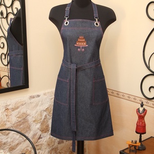 Tortás hímzett farmer kötény , Otthon & Életmód, Konyhafelszerelés, tálalás, Konyhai textil, Kötény, Varrás, Hímzés, MESKA