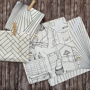 Erica Wakerly tervezői újraszalvéta + snackbag  Zero Waste szett - táska & tok - uzsonna- & ebéd tartó - szendvics csomagoló - Meska.hu