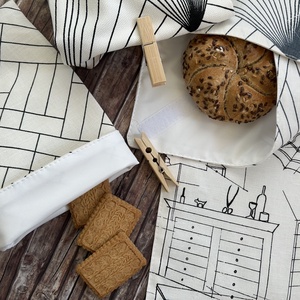 Erica Wakerly tervezői újraszalvéta + snackbag  Zero Waste szett - táska & tok - uzsonna- & ebéd tartó - szendvics csomagoló - Meska.hu