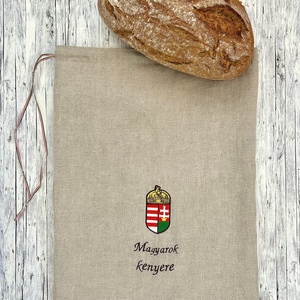 Magyarok kenyere hímzett lenvászon kenyeres zsák Zero Waste - táska & tok - bevásárlás & shopper táska - kenyeres zsák - Meska.hu