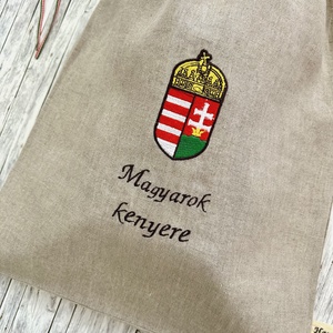 Magyarok kenyere hímzett lenvászon kenyeres zsák Zero Waste - táska & tok - bevásárlás & shopper táska - kenyeres zsák - Meska.hu