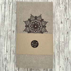 Mandala mintás hímzett lenvászon kenyeres zsák Zero Waste - táska & tok - bevásárlás & shopper táska - kenyeres zsák - Meska.hu