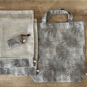 Bevásárló szett cappuccino szín táska, öko tasak, neszivel Zerowaste - táska & tok - bevásárlás & shopper táska - shopper, textiltáska, szatyor - Meska.hu