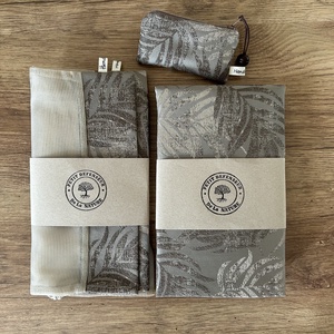Bevásárló szett cappuccino szín táska, öko tasak, neszivel Zerowaste - táska & tok - bevásárlás & shopper táska - shopper, textiltáska, szatyor - Meska.hu