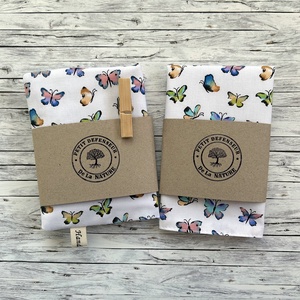 Pillangós újraszalvéta + snackbag  - Zero Waste szett - táska & tok - uzsonna- & ebéd tartó - szendvics csomagoló - Meska.hu